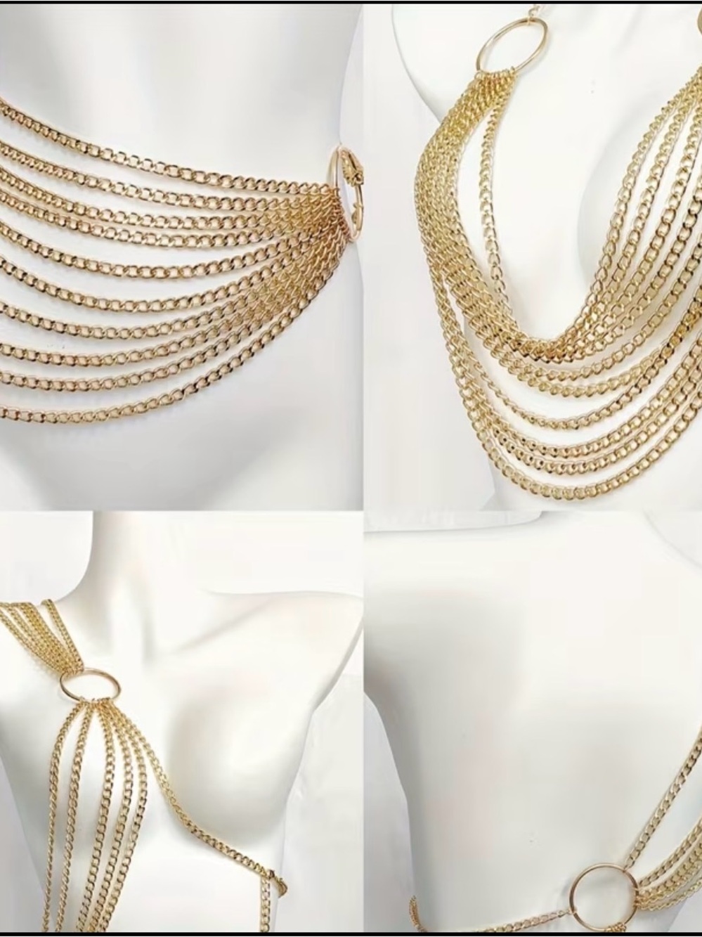 Gold Multi-Strand Chain Waist Belt - Picture 5 of 7